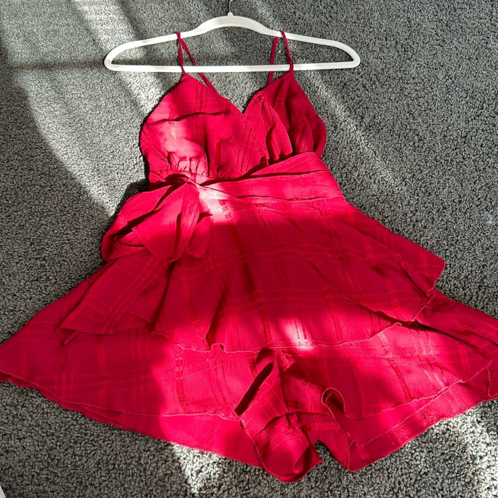 Red bow tie romper
